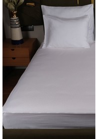 Resim Atina Serisi Çift Kişilik Pamuk Saten Çarşaf 240 280cm Beyaz 