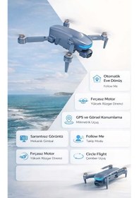 Resim Çift Kameralı Akıllı Drone - Dijital Görüntü Aktarımı, Otomatik Eve Dönüş Ve Beni Takip Et Özellikli 