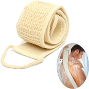 Resim Çift Taraflı Doğal Loofah ve Yumuşak Keten Banyo Topu, Duş, Spa, Vücut Peeling Aracı, Kokusuz, Masaj ve Ölü Işık Bej Giderimi İçin İdeal 