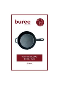 Resim Buree Yuvarlak Teflon Kaplamalı Döküm Tava - Çap 26 Cm Siyah 