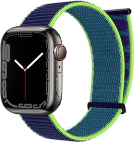 Resim STOREMAX watch ile Uyumlu Hasır Örme Spor Loop Kordon Kayış 38-40-41 mm (Lacivert - Yeşil) 890831 