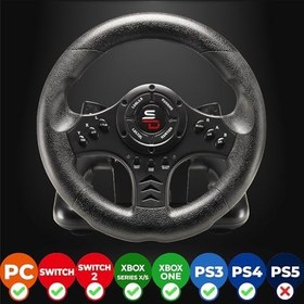 Resim Superdrive - Yarış Direksiyonu SV450 Yarış Bisikleti Pedallı, Shift & Titreşimli - Xbox X/Serisi, Switch, PS4, Xbox One, PC (tüm oyunlar için programlanabilir) 