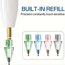 Resim Apple Pencil Uç İkinci Nesil Pro Sessiz Uç iPad Kalem Birinci Nesli Anti-Kayma Amortisör Şeffaf Kristal Basınç Geçirgenlik 