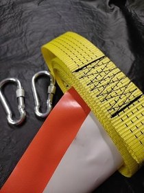 Resim 5 Metre Araç Çekme Halatı, 80 Gram Polyester, Çelik Vidalı Kancalar, 3 Ton Çekme Kuvveti, Renkli Güvenlik Bayrakları 