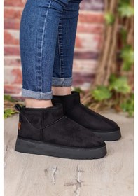 Resim Pierre Cardin Kadın Kısa İçi Peluş Süet Siyah Yüksek Taban Günlük Bot 52709 Siyah 