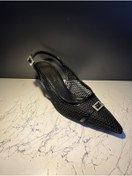 Resim VEYİS USTA ARKASI AÇIK KISA TOPUK FİLE STİLETTO 6 CM TPK BOYU 