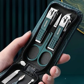 Resim Profesyonel Tırnak ve Ayak Bakım Seti, Unisex, Katlanabilir Taşınabilir Kulak Kazıma Kiti, Güzellik Aracı Tırnak Makası ve Dosya Seti Ev Seyahati için 