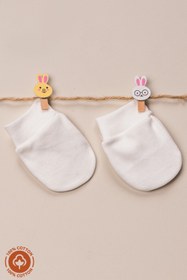 Resim Miniel Yeni Doğan Pamuklu Bebek Eldiveni 3lü Set - Sarı 