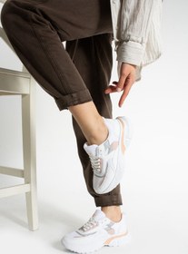 Resim Getcho Babel Beyaz Mavi Pudra Kadın Spor Ayakkabı Kalın Taban Rahat Yapı Günlük Yürüyüş Şık Yazlık Sneaker 