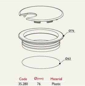 Resim Kablo Kapağı Çap 63Mm 8'Li Paket Gri N11.988 
