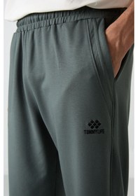 Resim Tommylife Haki Pamuklu Yumuşak Dokulu Standart Fit Nakışlı Erkek Kapri - 83102 Haki 