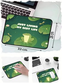 Resim Best Life Kurbağa Tasarımlı 33x28 Cm Mousepad Kaymaz Taban Rahat Konforlu Mouse Pad 