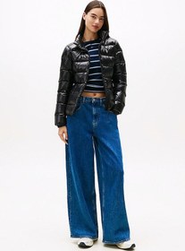 Resim Tjw Slim Zip Print Kadın Siyah Şişme Ceket-11276 Siyah 