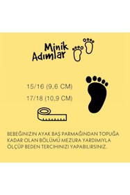 Resim Minik Adımlar Bebek Patik, Unisex Bebek Panduf,Cırt cırtlı bebek patik,Bebek Ayakkabısı 