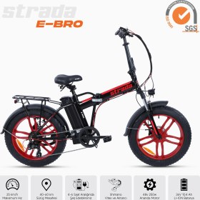 Resim Stradacycles Strada Cycles E-Bro Hidrolik Disk Fat Bike Katlanabilir 20 Jant Elektrikli Bisiklet 