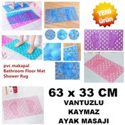 Resim Banyo Küvet Duşakabin Kaydırmaz Vantuzlu Paspas 63 X 33 Cm Çok Renkli 
