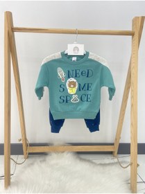 Resim Ümranbaby 2’li Alt Üst Uzay Desenli Erkek Bebek Takımı 