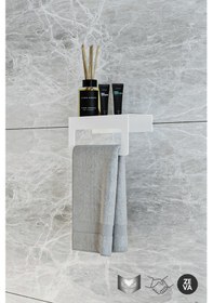 Resim Beyaz Metal Duvara Monte Havluluk - Şık Ve Dayanıklı Banyo&mutfak Beyaz 