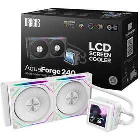 Resim Dragos Aquaforge V2 240mm Beyaz Argb Lcd Ekranlı İşlemci Sıvı Soğutucu 