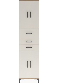 Resim Arges Dolap 4 Raflı 3 Çekmeceli 4 Kapaklı 60x30x243 Çam-aytaşı Çam 
