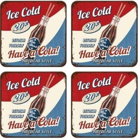Resim Nostalgic Art Have A Cola Bardak Altlığı Set Çok Renkli 