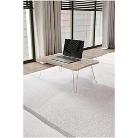 Resim Zuesse Dizayn Taşınabilir Katlanır Yatak Koltuk Üstü Hasta Servis Laptop Bilgisayar Çalışma Sehpası Meşe 