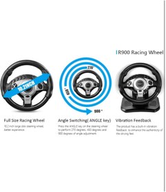 Resim CRK TECH R900 Direksiyon Seti Çift Motorlu Titreşimli PC/PS3/PS4/XBOX ONE/X360 Nintendo Switch/Android Uyumlu 