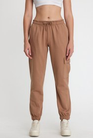 Resim ESPİNA Kadın Kargo Cepli Pamuklu2 Iplik Eşofman Altı 