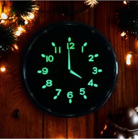 Resim Fosforlu Karanlıkta Parlayan Kabartma Rakam Kromaj Plastik Duvar Saati 33 Cm Gümüş 