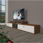 Resim Decoraktiv Flex 130 Mdf Gold Tv Ünitesi Tv Sehpası - Ceviz - Beyaz 