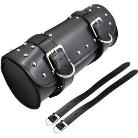 Resim Geeksen Motosiklet Alet Çantası Pu Deri Ayarlanabilir Omuz Askılı Motosiklet Çatal Çantası Siyah 