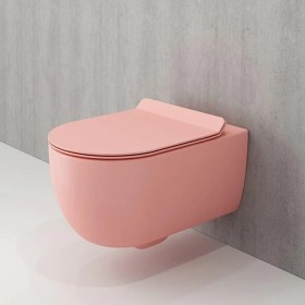 Resim Bocchi V-Tondo Rimless Asma Klozet Kanalsız Kapak Hariç Mat Somon 1416-032-0128 