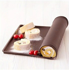 Resim Fochsia Kırmızı Silikon Rulo Pasta Kalıbı 31x26cm Pişirme Mutfak Aletleri Aksesuarları 