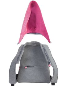 Resim Morikukko Grey Basic Fuchsia Kids Çıkabilir Kapüşonlu Sırt Çantası 