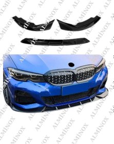 Resim Bmw G20 Uyumlu Yeni 320 Ön Lip 3 Parça, Piano Black 