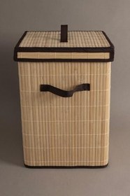 Resim Meander Doğal Bambu Kirli Çamaşır Sepeti 32x32x45 cm 4589 