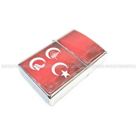 Resim Bozkurt 3 Hilal Ay Yıldız Osmanlı Tuğra Gümüş Benzinli Çakmak N11.291 