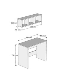 Resim Tanmob Çalışma Masası Raflı Çam - Clm0202 