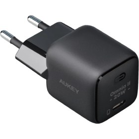 Resim AUKEY PA-B1T-BK 20W Omnia II Mini GaN PD QC 3.0 Type C Hızlı Şarj Adaptörü 