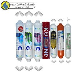 Resim Pemax Water Solutions Kapalı Kasa Su Arıtma Uygun Sertifikalı 7'li Orijinal LG Kuno Mebran purefer-Mineral-B12 Set 