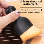 Resim 1 adet Siyah Gitar ve Bas Temizleme Fırçası - Etkili Toz Alma ve Ara Boşluk Temizliği için Yoğun Kıllar, Enstrümanlar için Ideal, Kirleri Giderme ve Zor Erişim Alanlarını Temizleme 