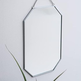 Resim 30x20cm Gümüş Duvar Askılı Ayna 