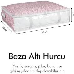 Resim Pencereli Yaprak Pudra Baza Altı Yastık Yorgan Kazak Hurcu / 60x45x15 
