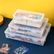 Resim Şeffaf Puzzle Saklama Kutusu, Oyun Kartı Koruma ve Sınıflandırma Masaüstü Kart Saklama Kutusu 