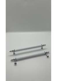 Resim Tuana Rustik Alüminyum Metal Lüks Modern Mobilya Çekmece Mutfak Dolabı Kulpu Krom-krom 192mm 10 Adet Krom-krom 