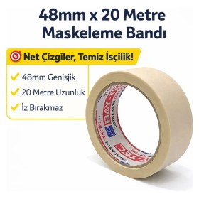 Resim Redmina Maskeleme Bandı Kağıt Bant Boya Bantı (48MM X20MT) 