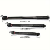 Resim Çelik Ayarlanabilir Tork Anahtarı Seti, Pnömatik İşletim, Ön Ayarlı Çok Fonksiyonlu Profesyonel Aletler Makine ve Otomobil Onarımı için - 1/4", 1/2", 3/8" Sürücü ile Mikrometre Ayarlanabilir Tork 