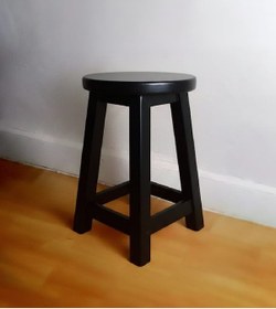 Resim Ahşap Tabure 45 Cm / Arbrestore Siyah 
