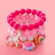 Resim 3 adet Sevimli Unicorn/Gökkuşağı/Çiçek Şanslı Bilezik, Parti Hediyeleri 