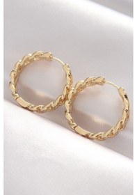 Resim Pirinç Gold Renk Zincir Model Halka Küpe - Tj-bkp8970 Çok Renkli çok renkli 